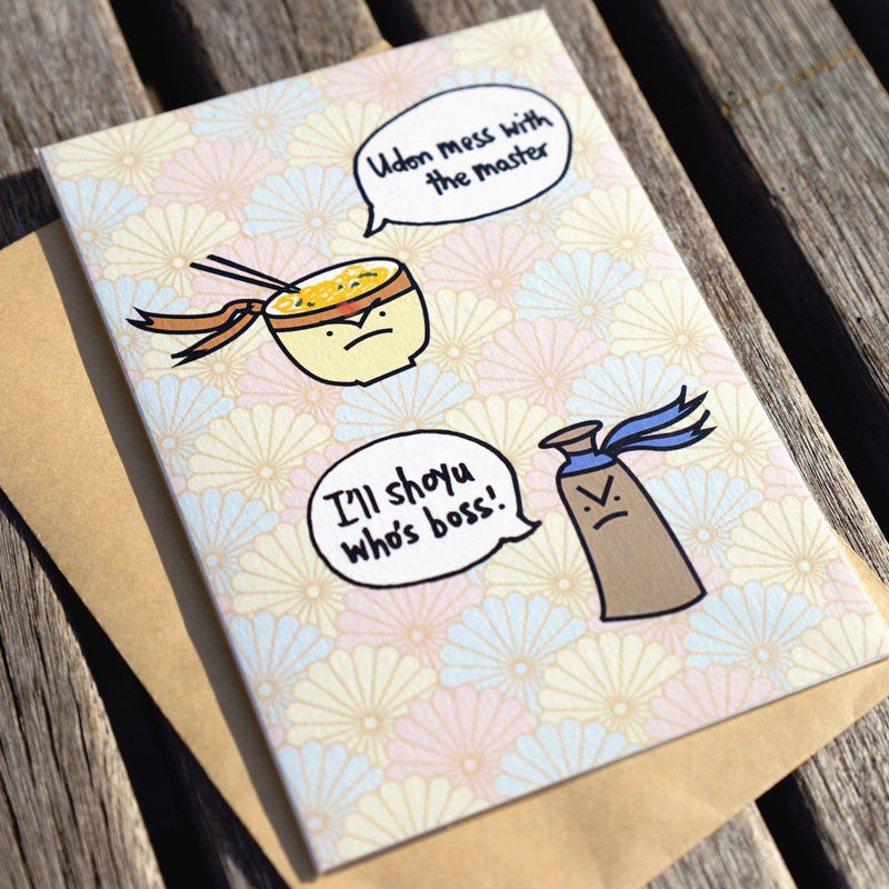 udon mess with me greeting card