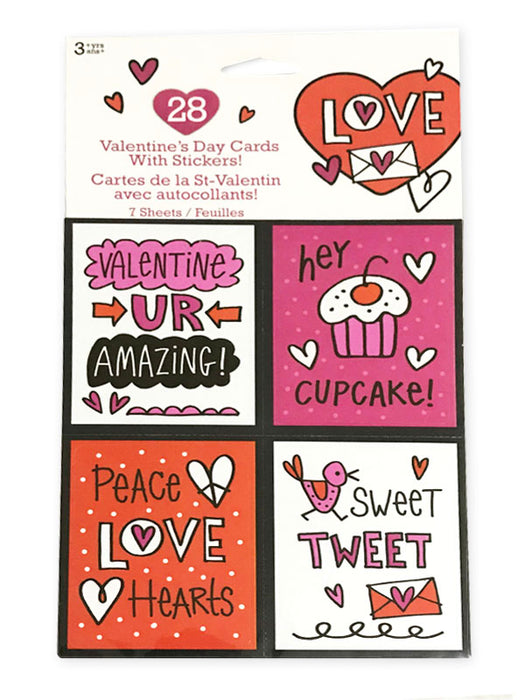 valentine cards with stickers