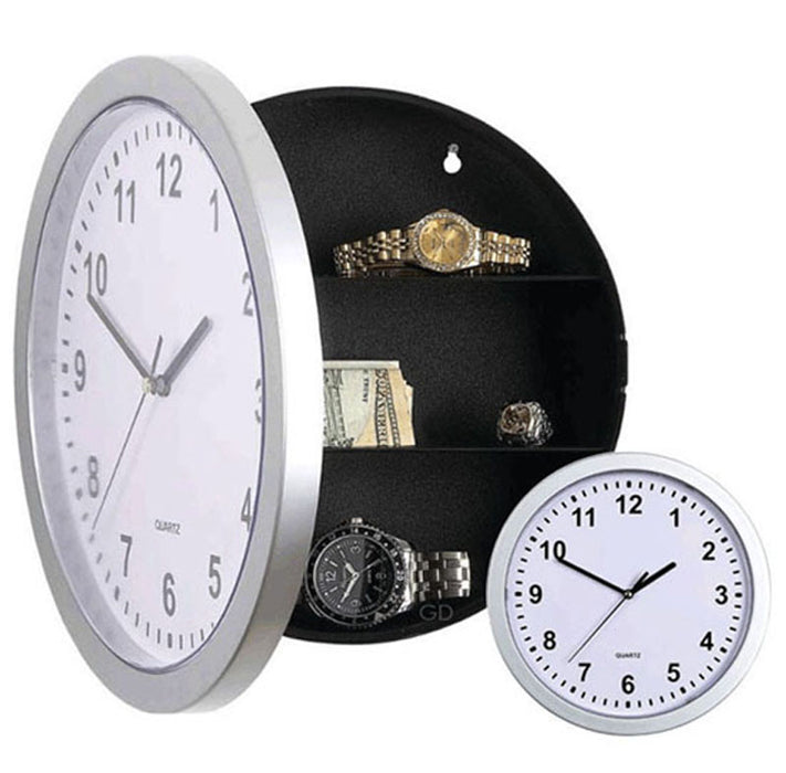 wall clock with hidden compartment