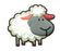 white sheep fridge magnet