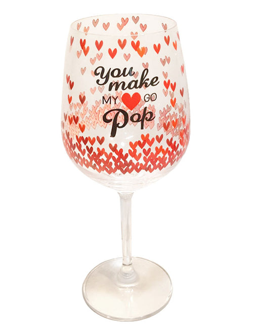 heart go pop wine glass
