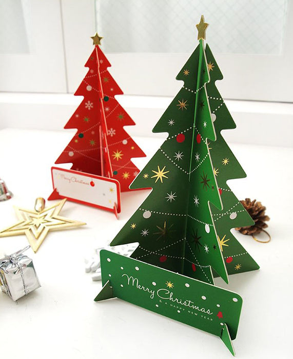 green christmas tree card